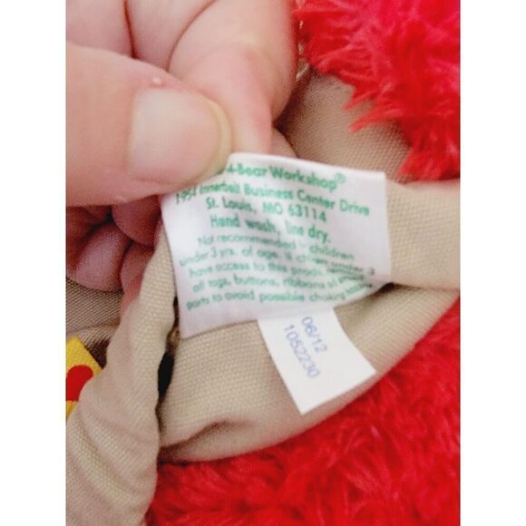 Build A Bear Workshop Red Dinosaur 2012 Raptor Plush Red Boom Shirt 16" - Picture 7 of 9